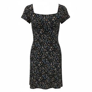 Planet Gold black velvet floral mini dress, XL